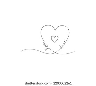 Love You Continuous One Line Drawing Royalty Free Vector