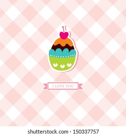 i love you cupcake card