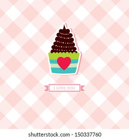 i love you cupcake card