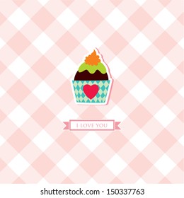 i love you cupcake card