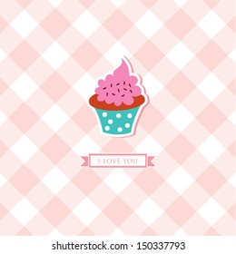 i love you cupcake card