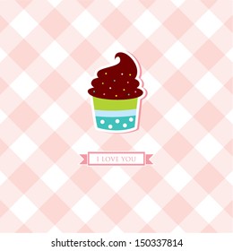 i love you cupcake card