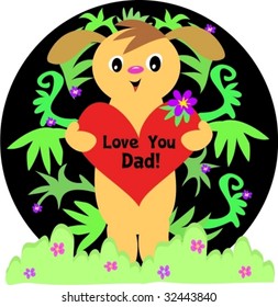 Love You Dad Dog Vector