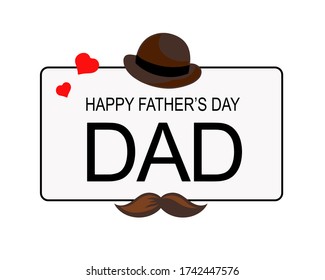 Love you dad, fathers day background design, fathers day greeting card or banner. Vector illustration icon, eps 10