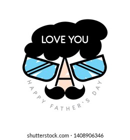 Love You DAD. Happy Father's Day. Vector illustration.