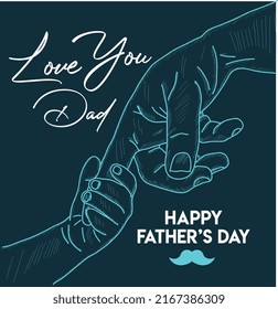 love you dad happy fathers day vector poster