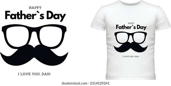 I Love You Dad Illustrated T-Shirt Design, Happy Father's Day, Illustration, T-Shirt Design, SVG, Calligraphy Design
