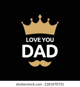 I love you Dad - Lovely Father's day greeting card with hand lettering. Father's day card. Good for t shirt, mug, svg, posters, textiles, gifts. Superhero Daddy. svg