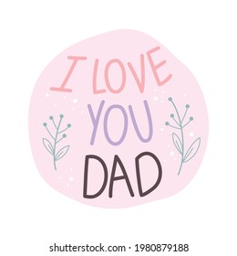 Love You Dad Typography Design Isolated Stock Vector (Royalty Free ...