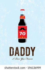 i love you daddy beer bottle poster illustration