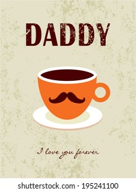 i love you daddy coffee illustration