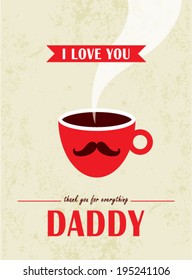 i love you daddy coffee illustration
