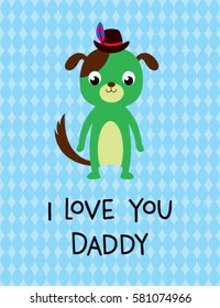 i love you daddy greeting card with puppy graphic