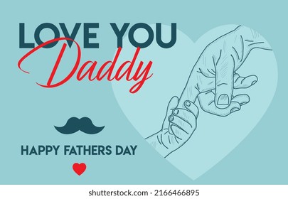 te quiero papá. ilustración del vector del día del padre feliz.