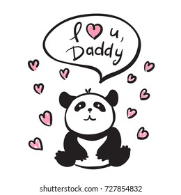 I love you daddy vector Illustration.