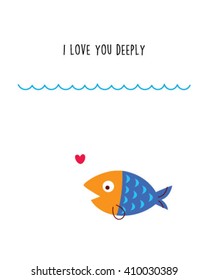  i love you deeply fish card