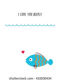  i love you deeply fish card