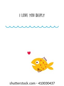  i love you deeply fish card