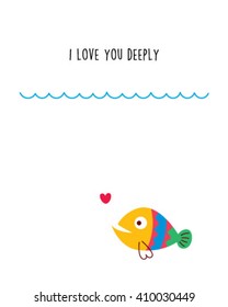  i love you deeply fish card