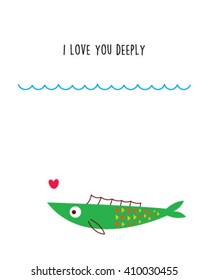  i love you deeply fish card
