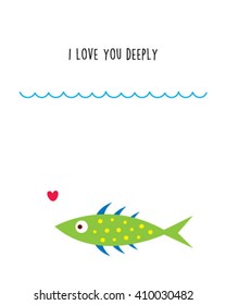  i love you deeply fish card