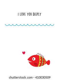  i love you deeply fish card