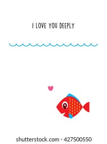 i love you deeply fish card