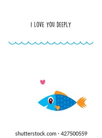 i love you deeply fish card