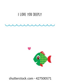 i love you deeply fish card