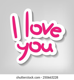 I love you - design template
