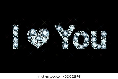 I Love You - diamond letters