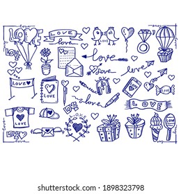  I Love you, doodle illustration