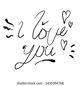 i love you doodle quotes with hand drawn cartoon style