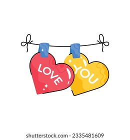 Love you doodle vector outline icon. EPS 10 file
