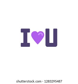 I love you flat icon, vector sign, colorful pictogram isolated on white. Love and valentine day symbol, logo illustration. Flat style design