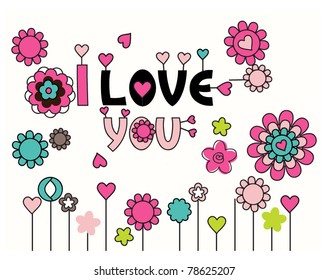 I love you floral designs card