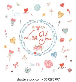 I Love You - Flower Background