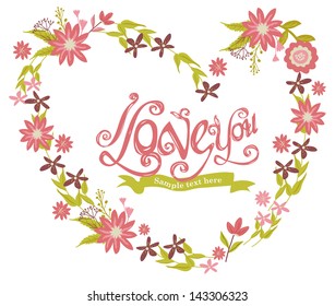 Love You Flowers Frame