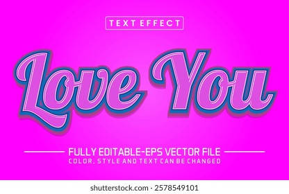 Love you font Text effect editable