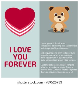 I love you forever card with light background