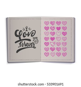 i love you forever. Hand-lettering text . Handmade vector calligraphy for your design