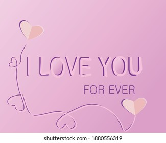 I love you forever  Romantic cute abstract background modern calligraphy free vector