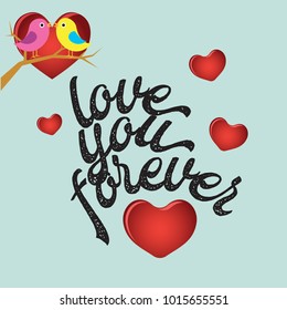 love you forever text for love background concept