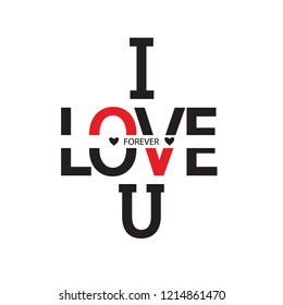 I love you forever word design vector illustration