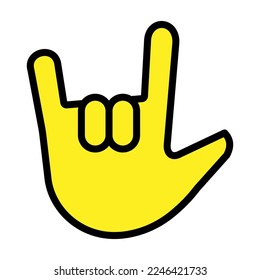 Love You Gesture Emoji Icon Isolated Vector Illustration On White Background