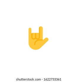 Love You Gesture vector flat icon. Isolated love you hand sign, rock and roll hand emoji illustration 