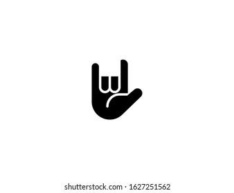 Love You Gesture vector flat icon. Isolated love you hand sign, rock and roll hand emoji illustration 