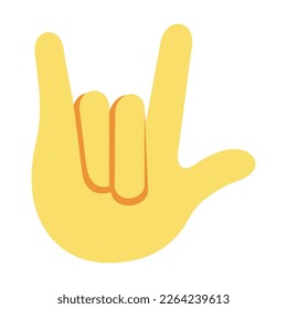 Love you gesture vector flat icon. Isolated love you gesture emoji illustration