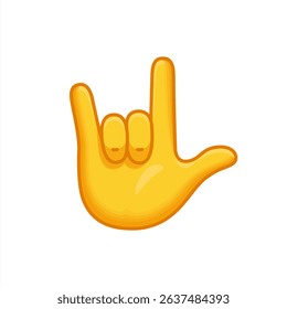 Love You Gesture vector flat icon. Isolated love you hand sign, rock and roll hand emoji illustration, vector 10 eps.