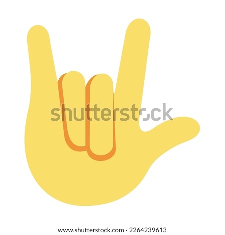 Love you gesture vector flat icon. Isolated love you gesture emoji illustration